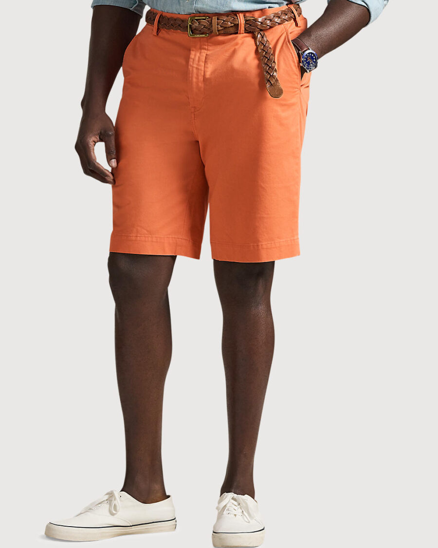 Big & Tall Men's Bedford Stretch Classic-Fit Chino Shorts - Deep Mango - Size 44 Regular